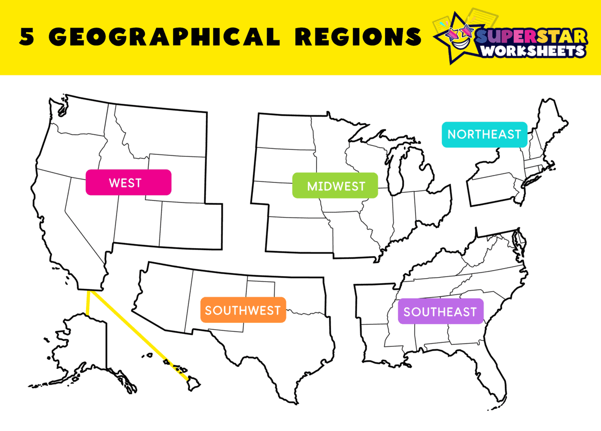 United States Regions Map Printable United States Regions Map Printable