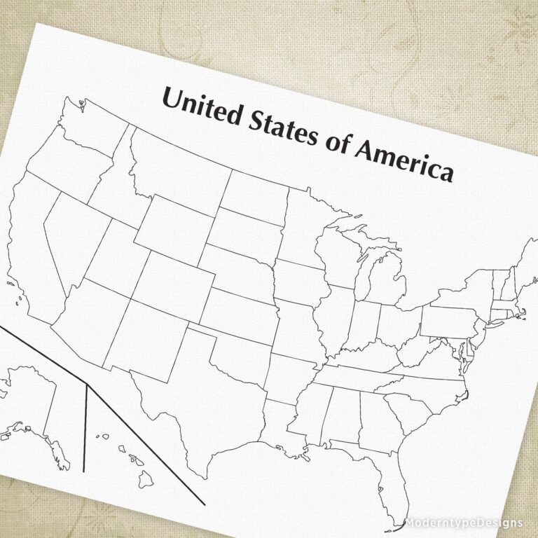 USA Printable Map Blank United States Of America Worksheets 