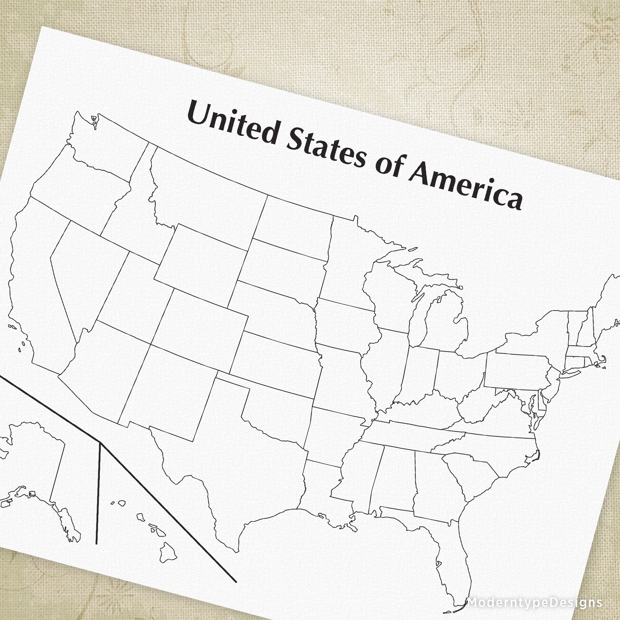 Free Printable Blank United States Map
