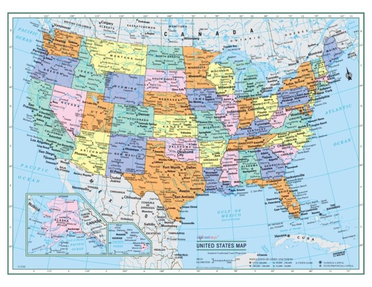 USA United States Wall Map 32