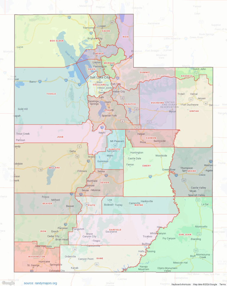 Utah County Map Shown On Google Maps