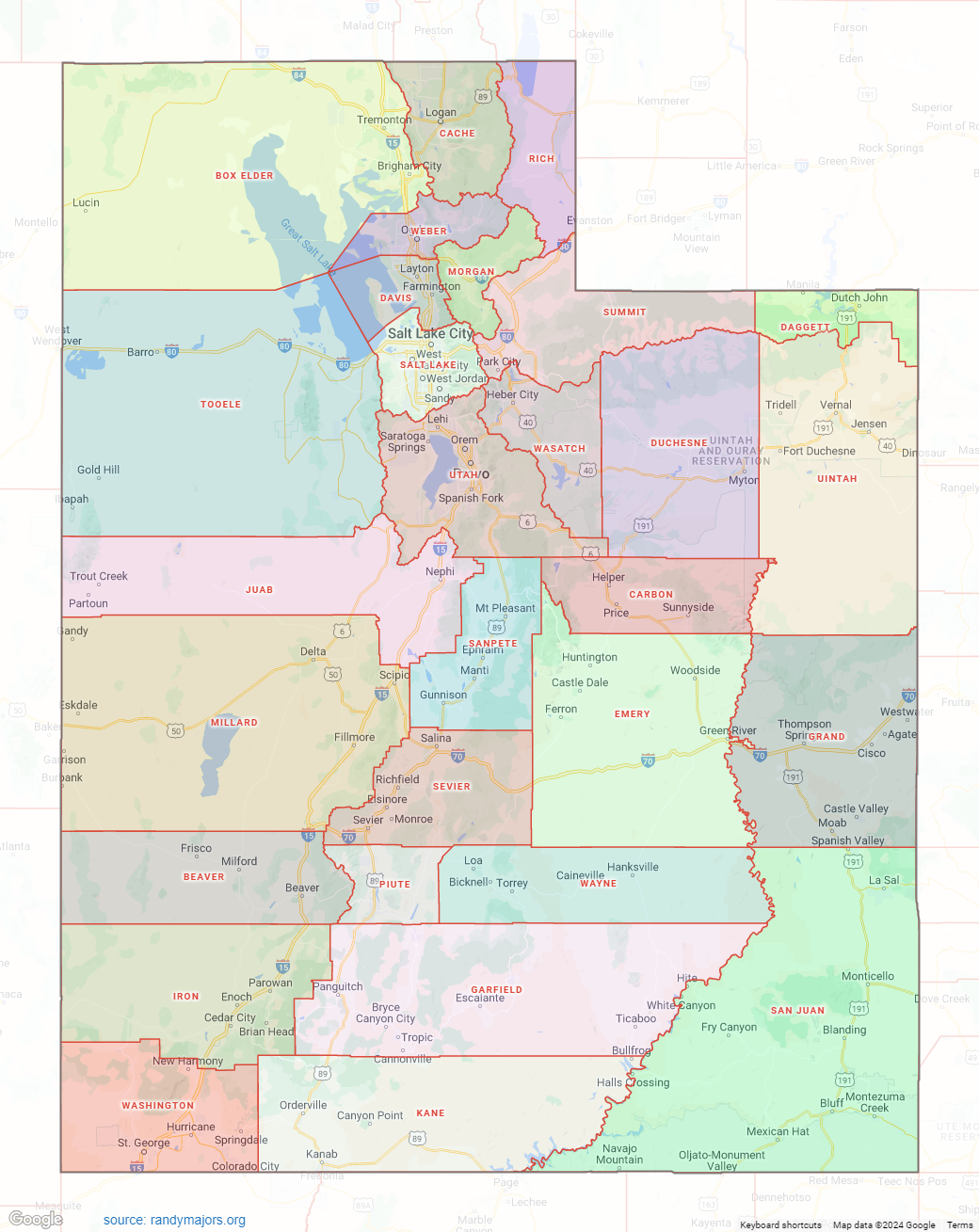 Utah County Map Shown On Google Maps Utah County Map Shown On Google Maps