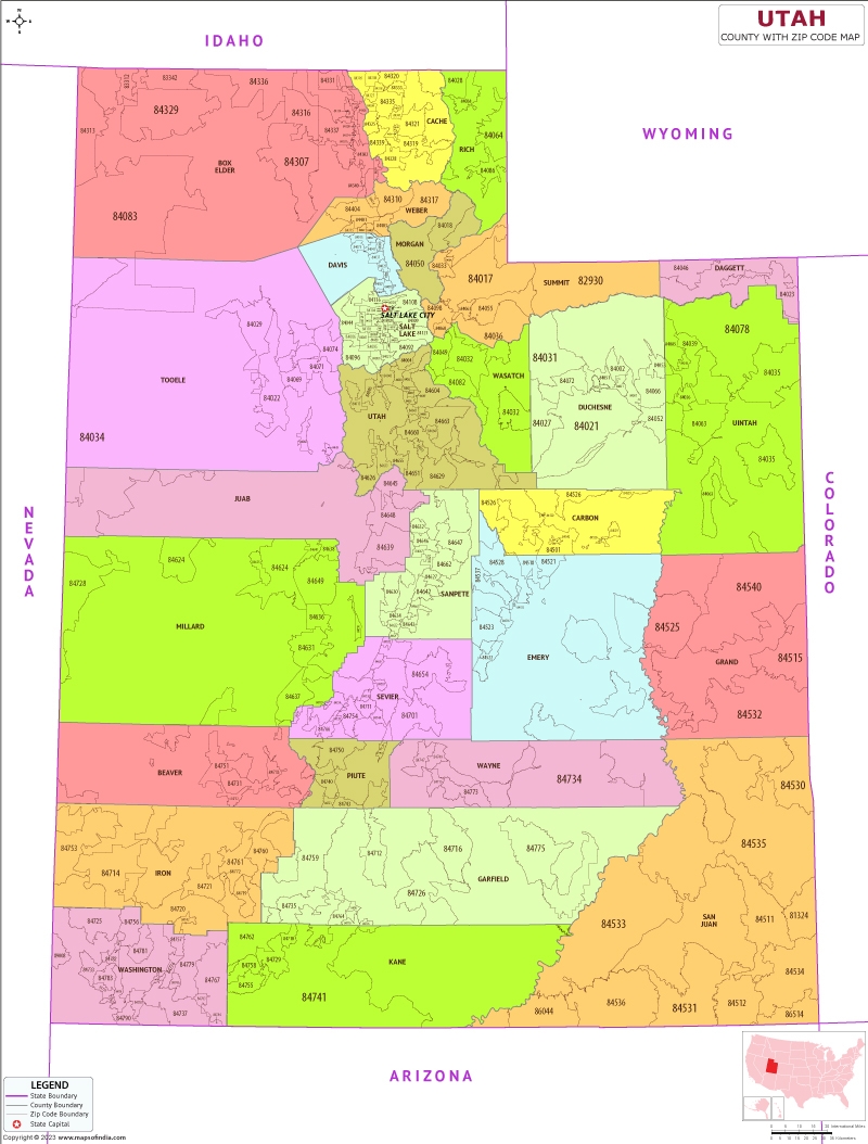 Utah County Zip Codes Map Utah County Zip Codes Map