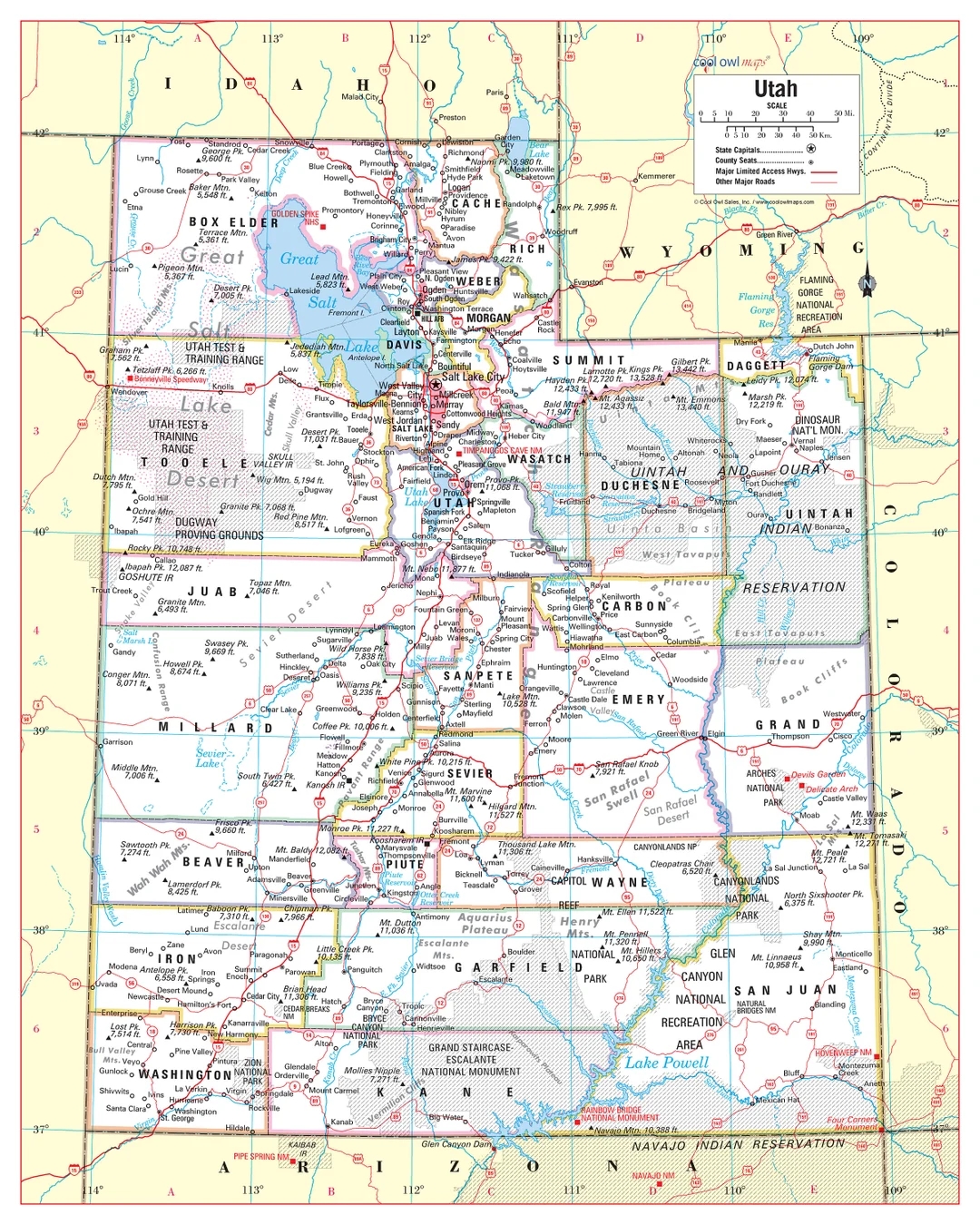 Printable Utah Map
