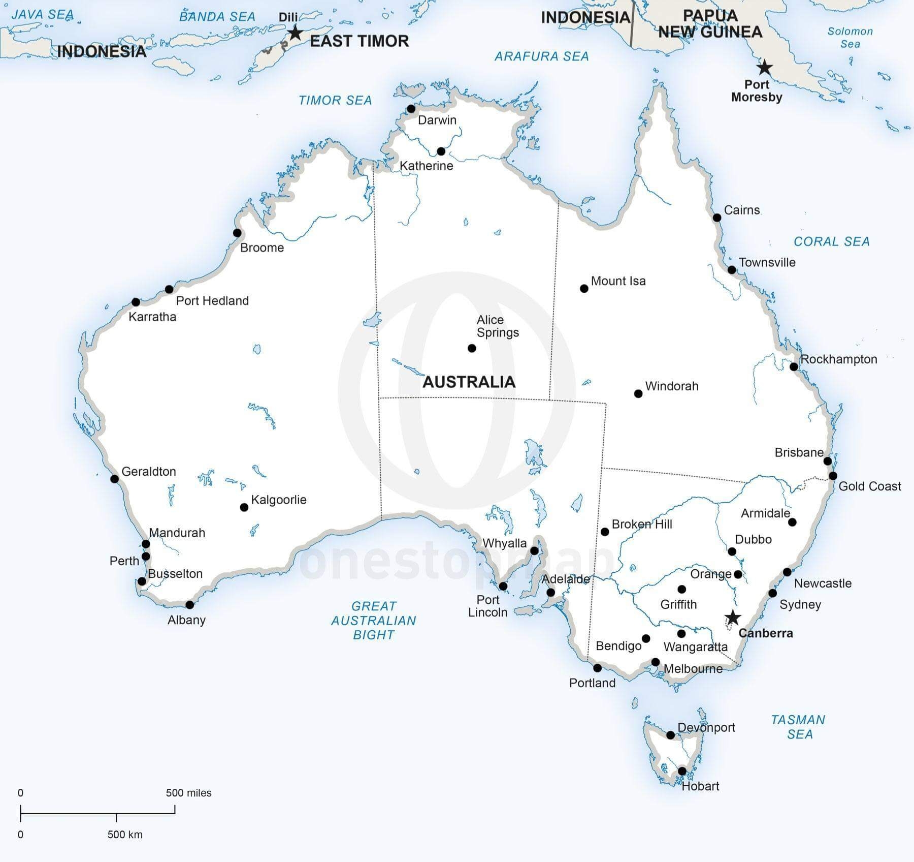 Free Printable Blank Maps Of Australia