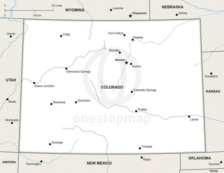 Vector Map Of Colorado Political One Stop Map