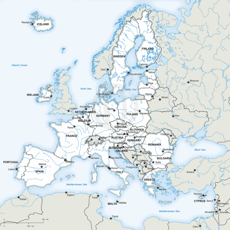 Vector Map Of Europan Union post Brexit One Stop Map