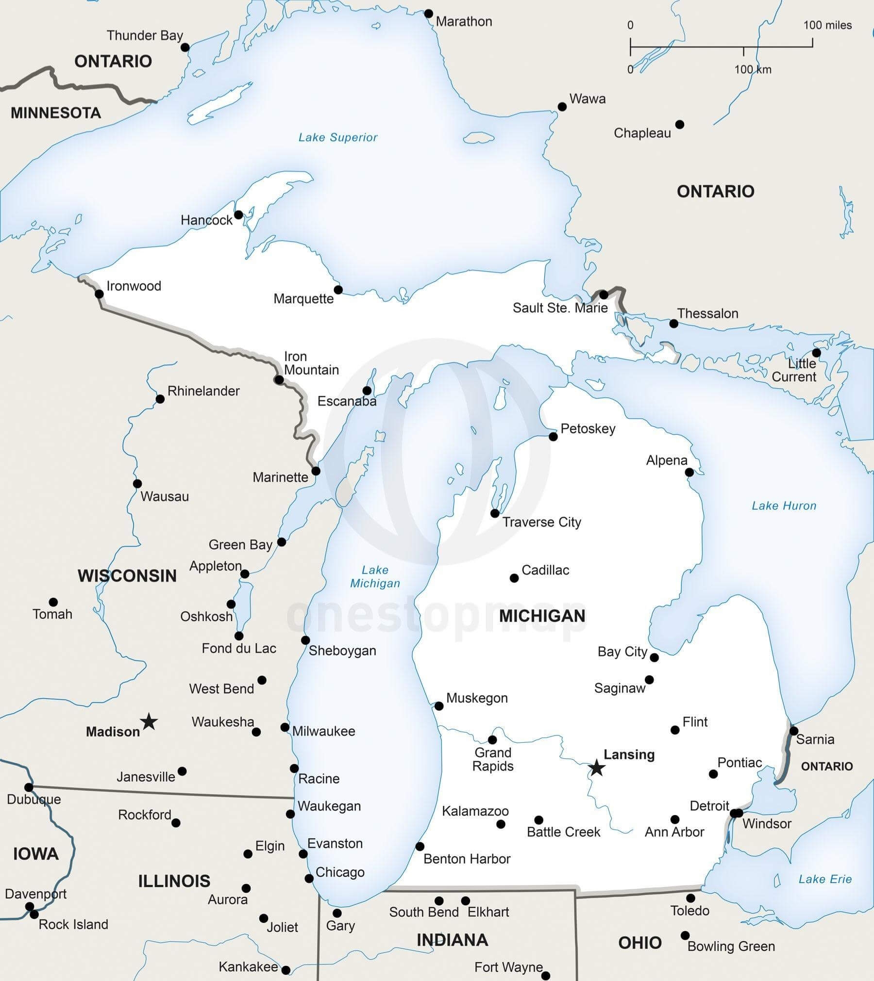 Michigan Printable Map