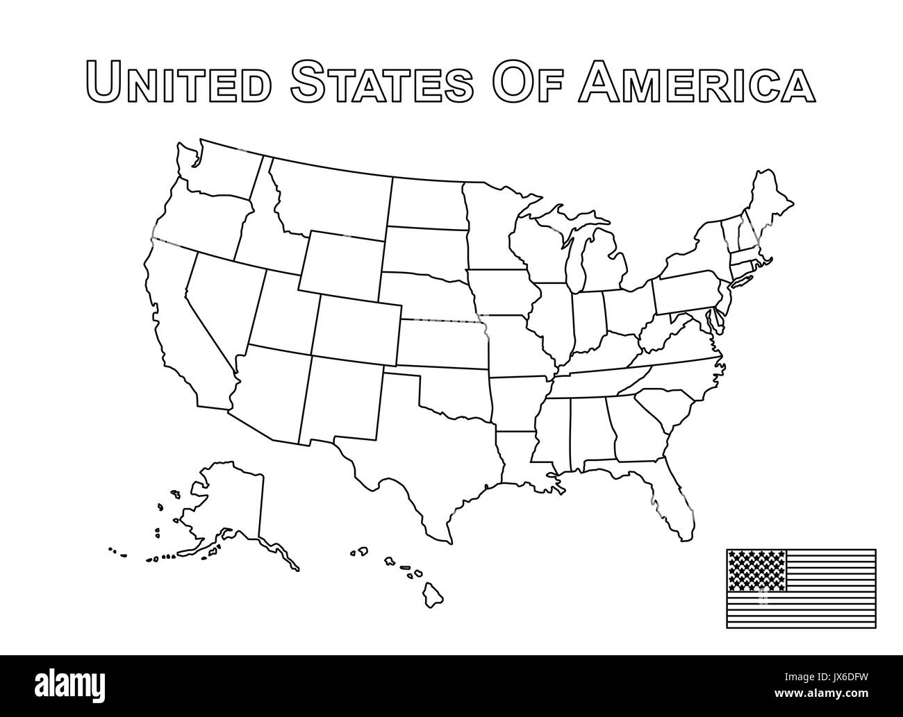 Vector Of USA Map And American Flag Outline Style Stock Vector Image U0026 Art Alamy