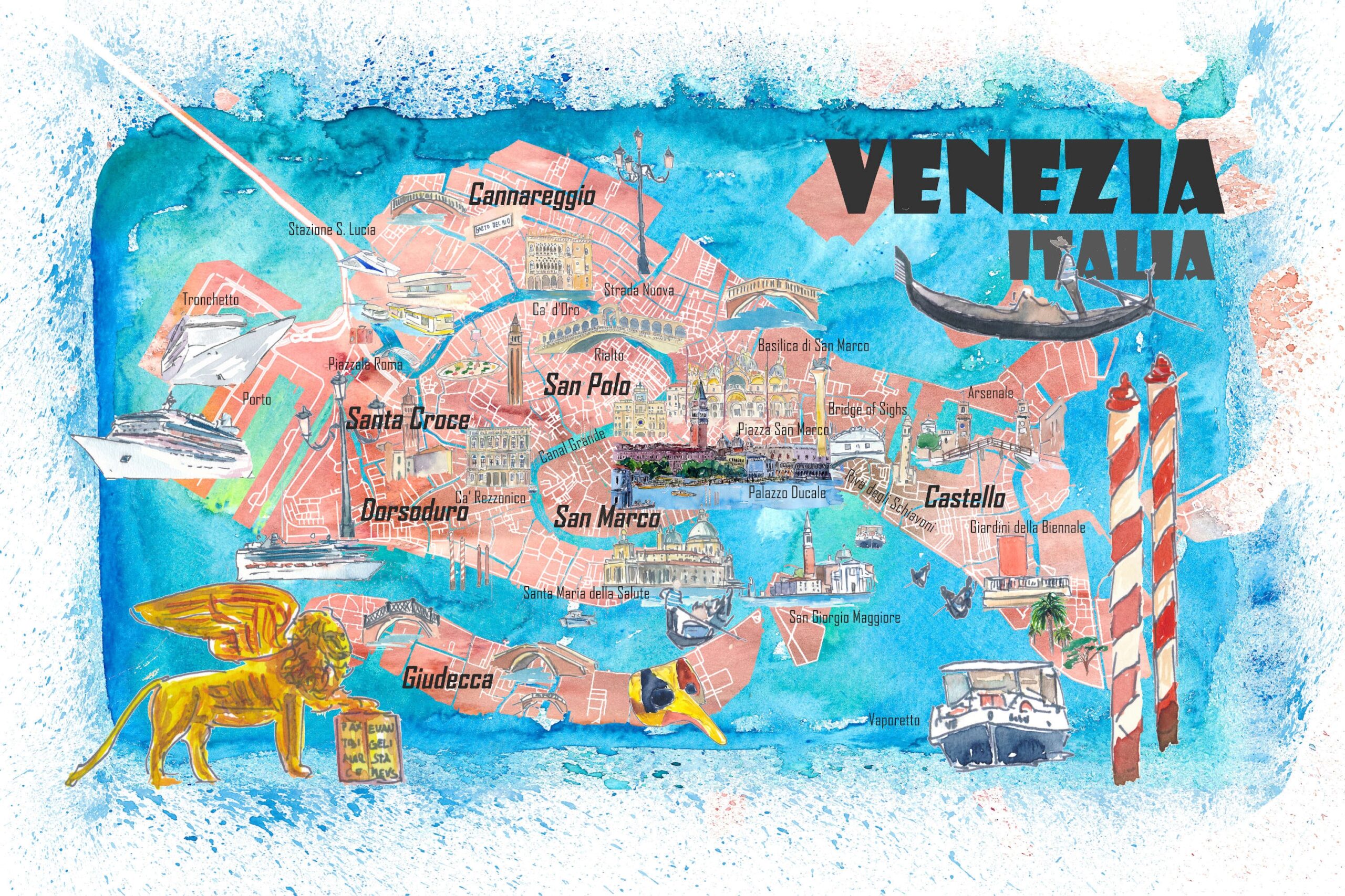 Printable Walking Map Of Venice Italy