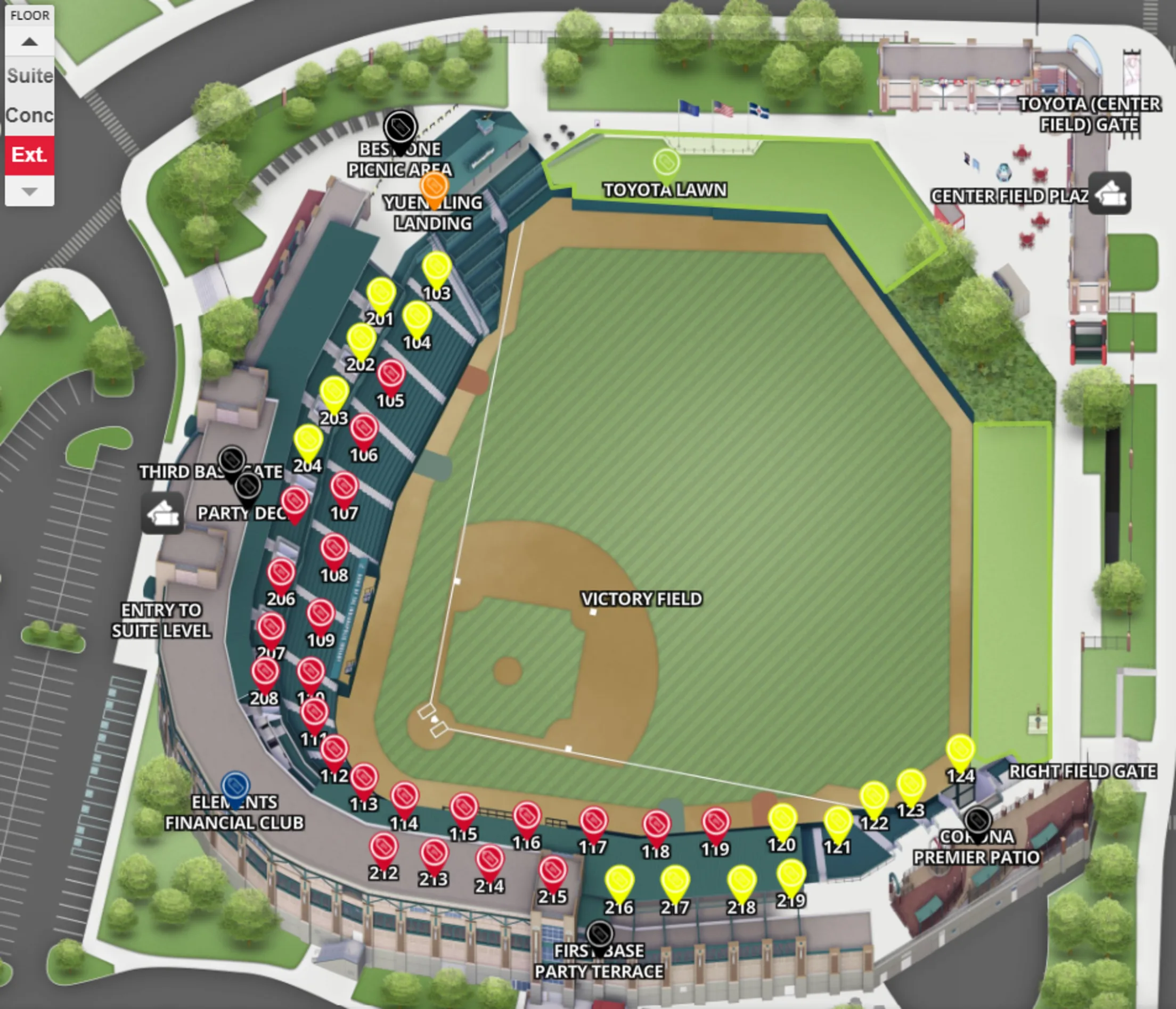 Victory Field Stadium Map Indians