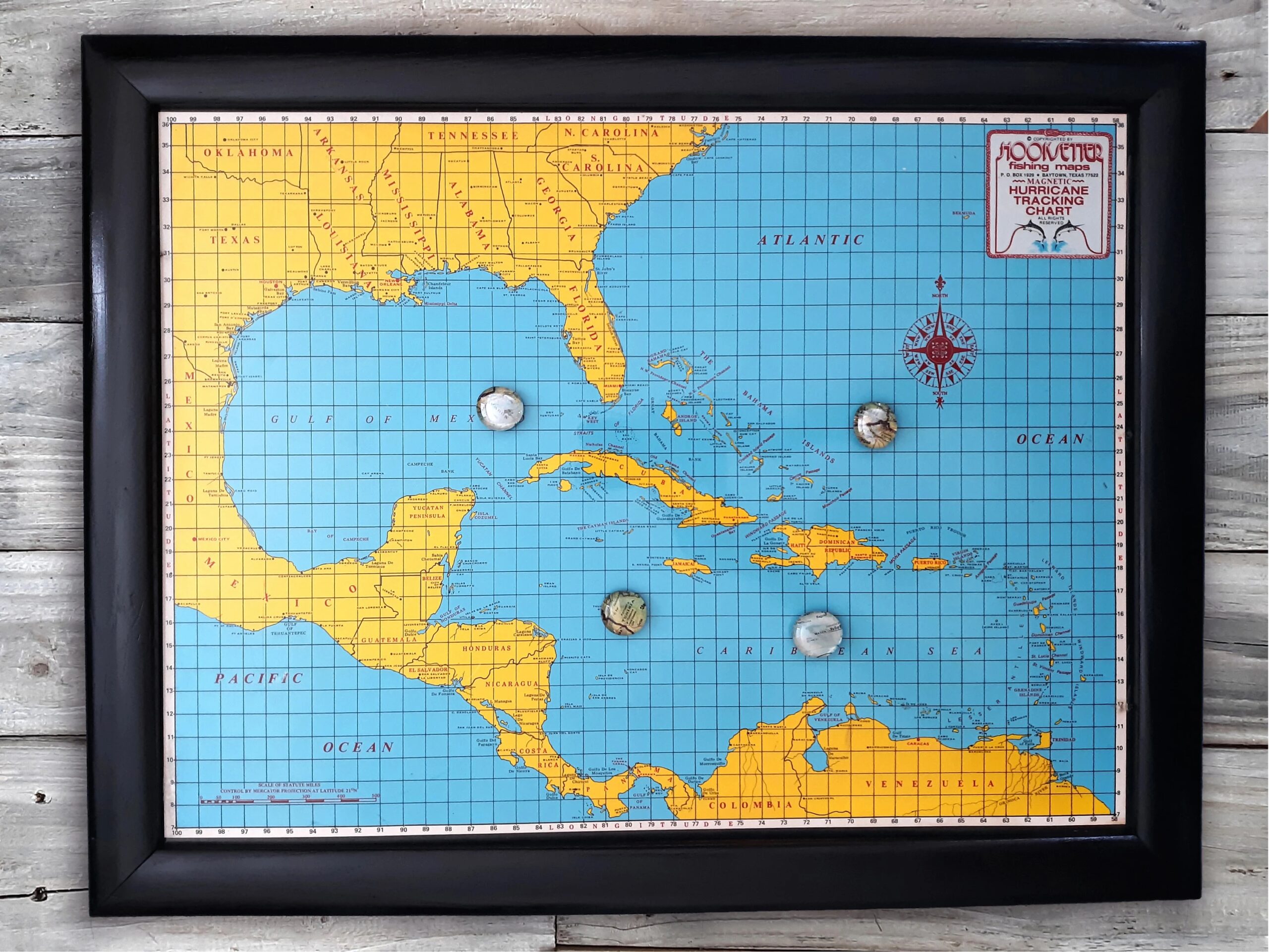 Vintage Magnetic Hurricane Tracking Chart Magnetic Message Board Vintage Map Fishing Map Baytown Texas Etsy