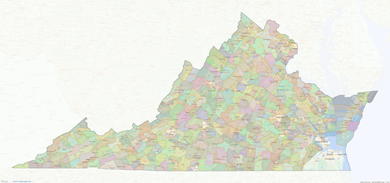 Virginia Civil Townships Shown On Google Maps