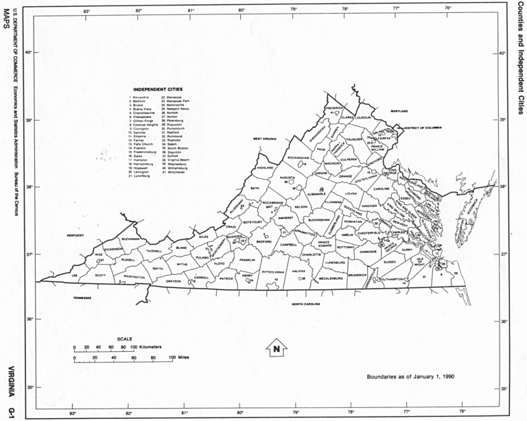 Virginia Free Map