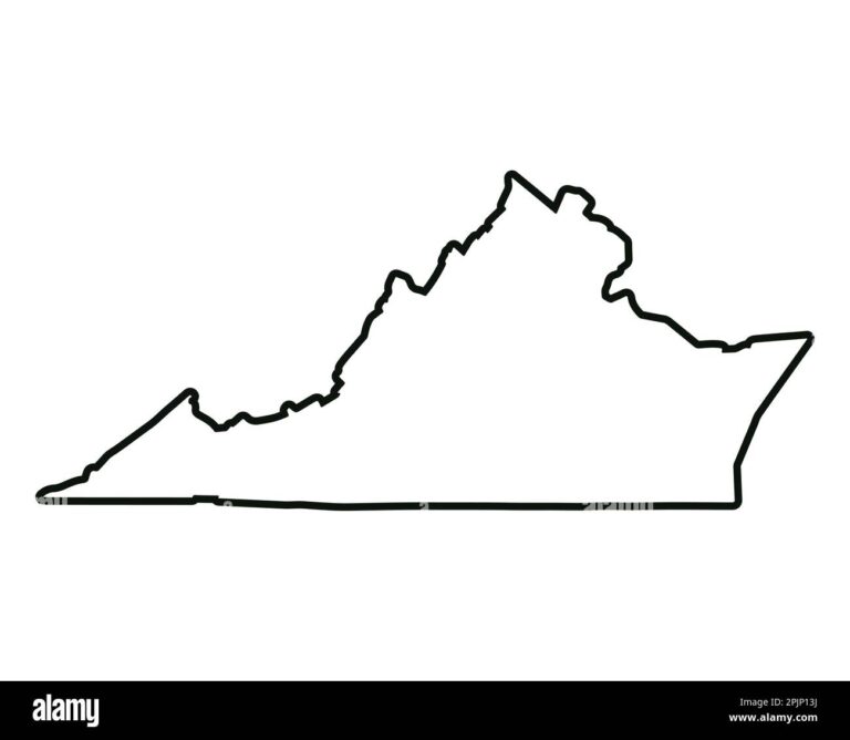 Virginia State Map US State Map Virginia Outline Symbol Vector 