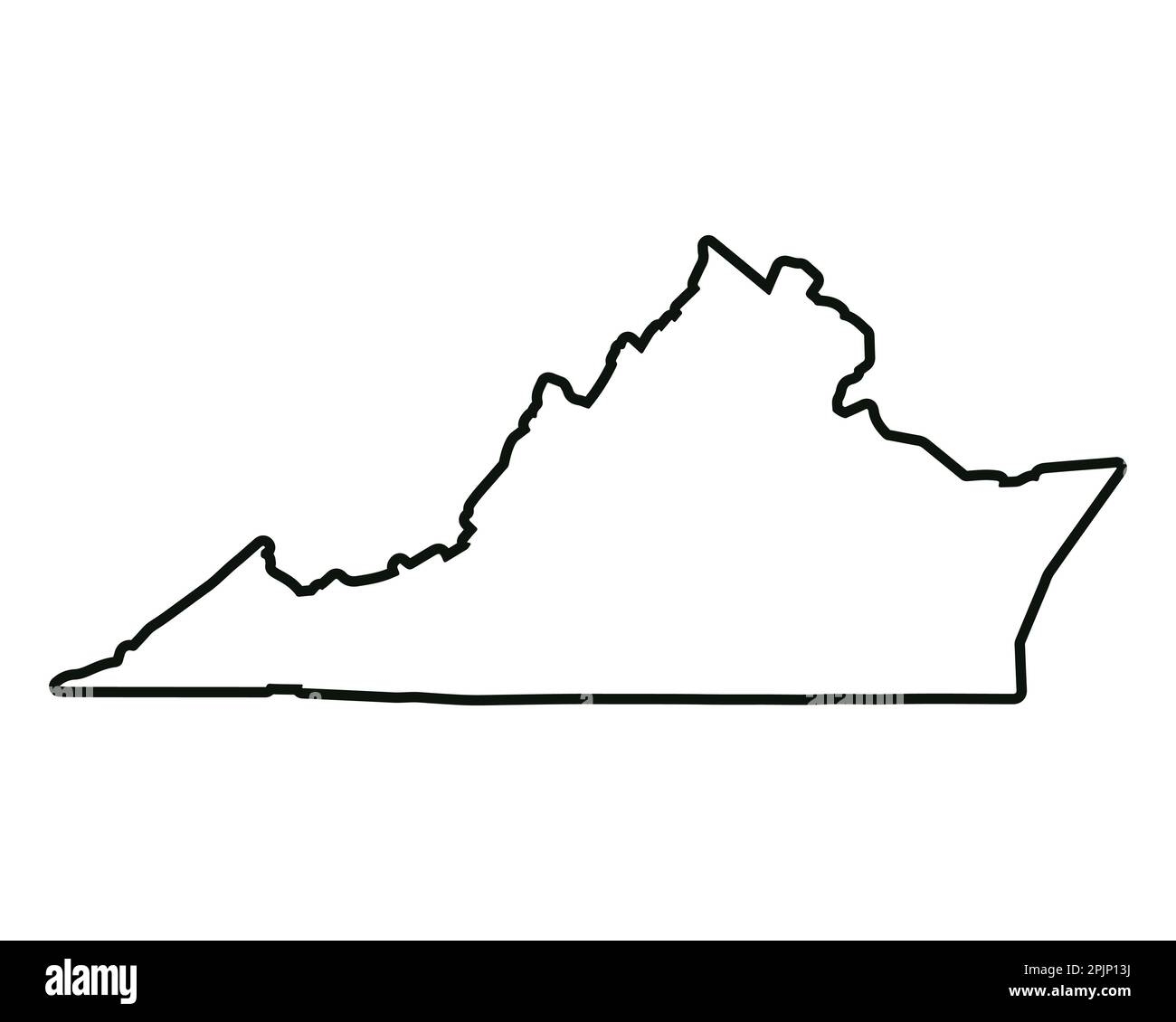 Virginia State Map US State Map Virginia Outline Symbol Vector 