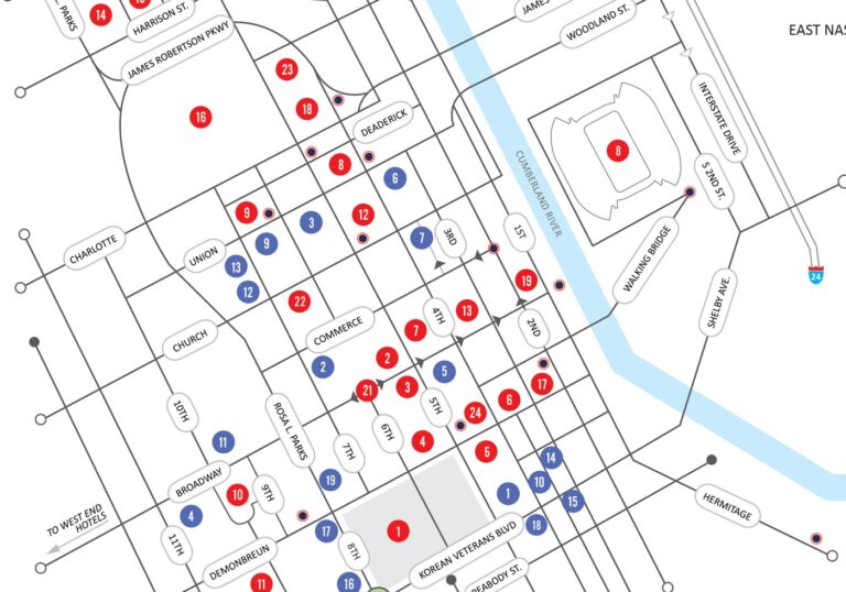 Walking Map Nashvillemusiccitycenter