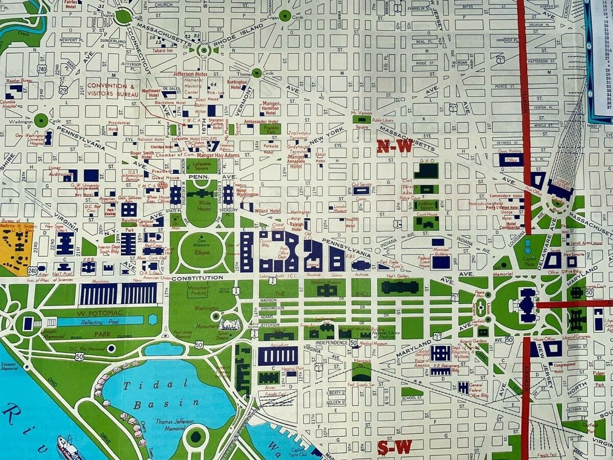 Washington Mall Map Printable