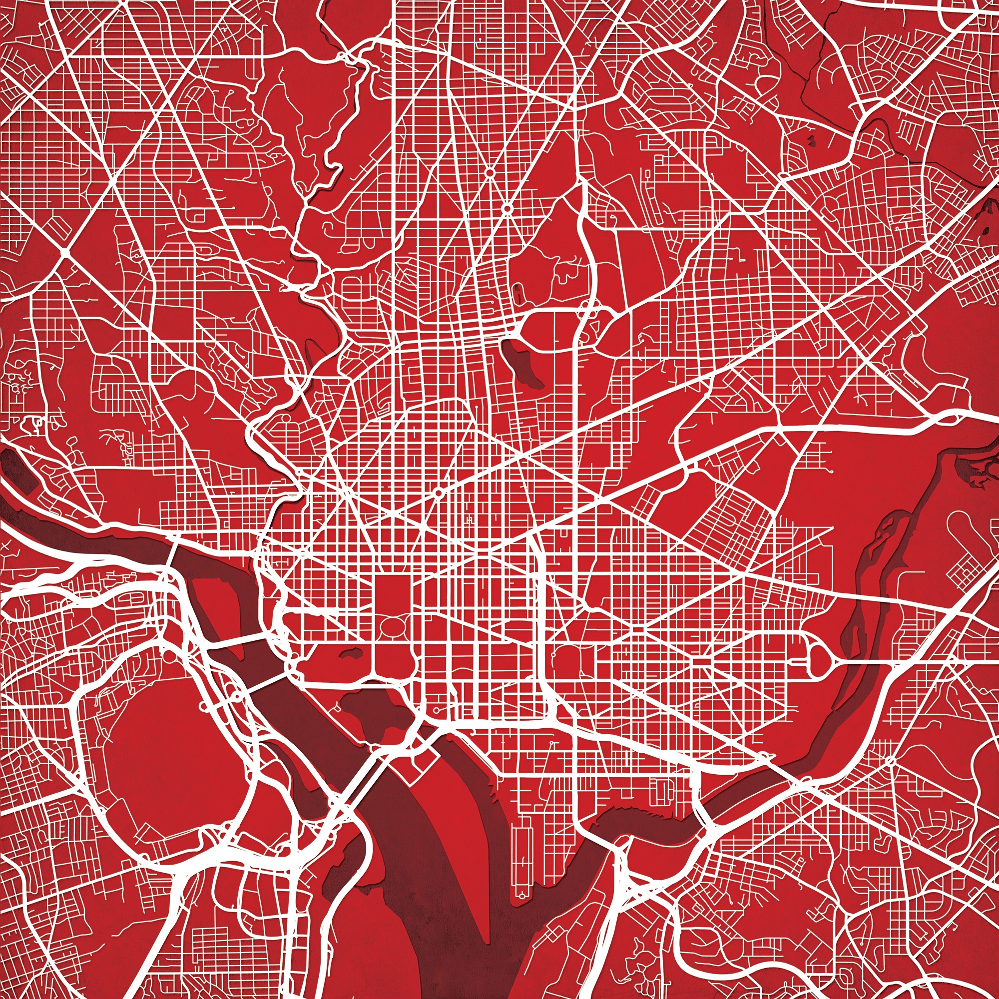 Washington D C Map Art By City Prints The Map Shop