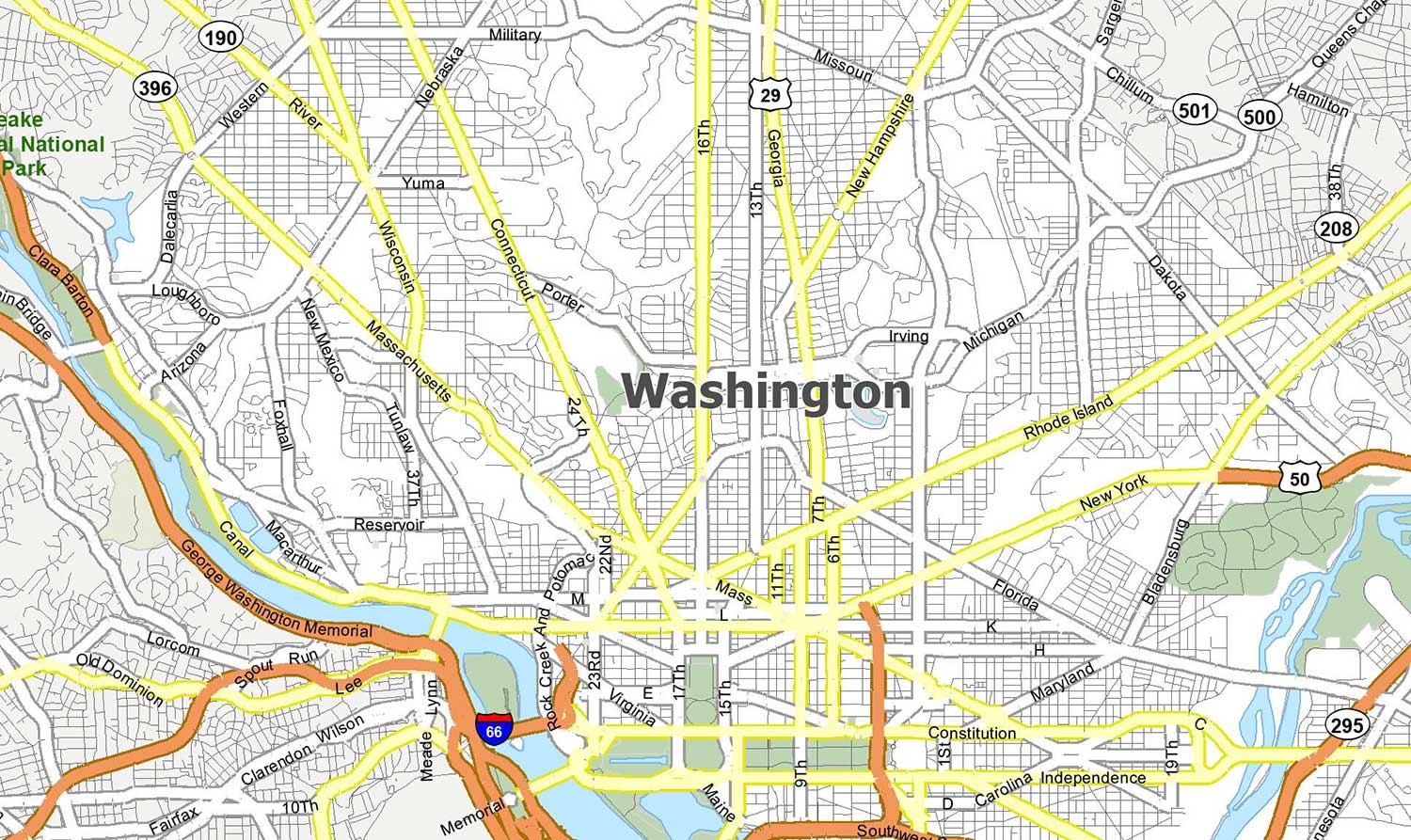 Washington DC Map District Of Columbia GIS Geography