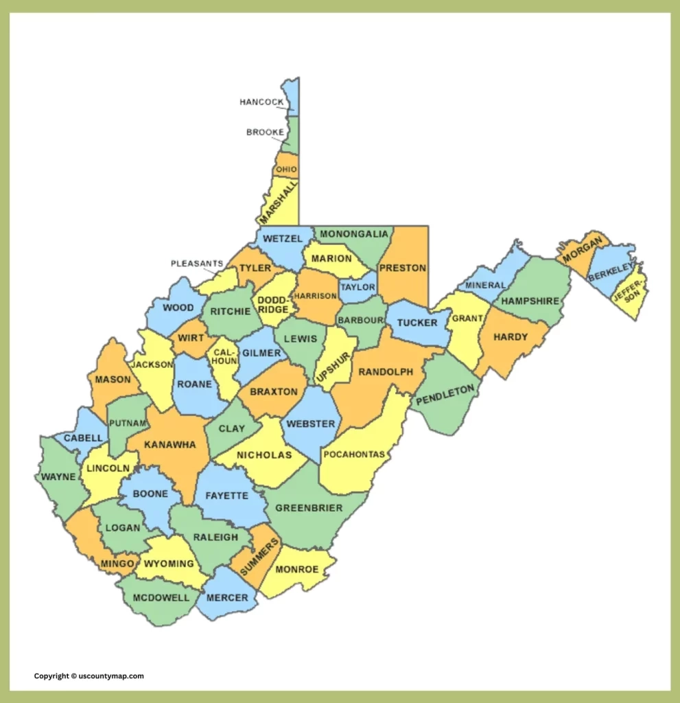 West Virginia County Map Map Of WV Counties And Cities 