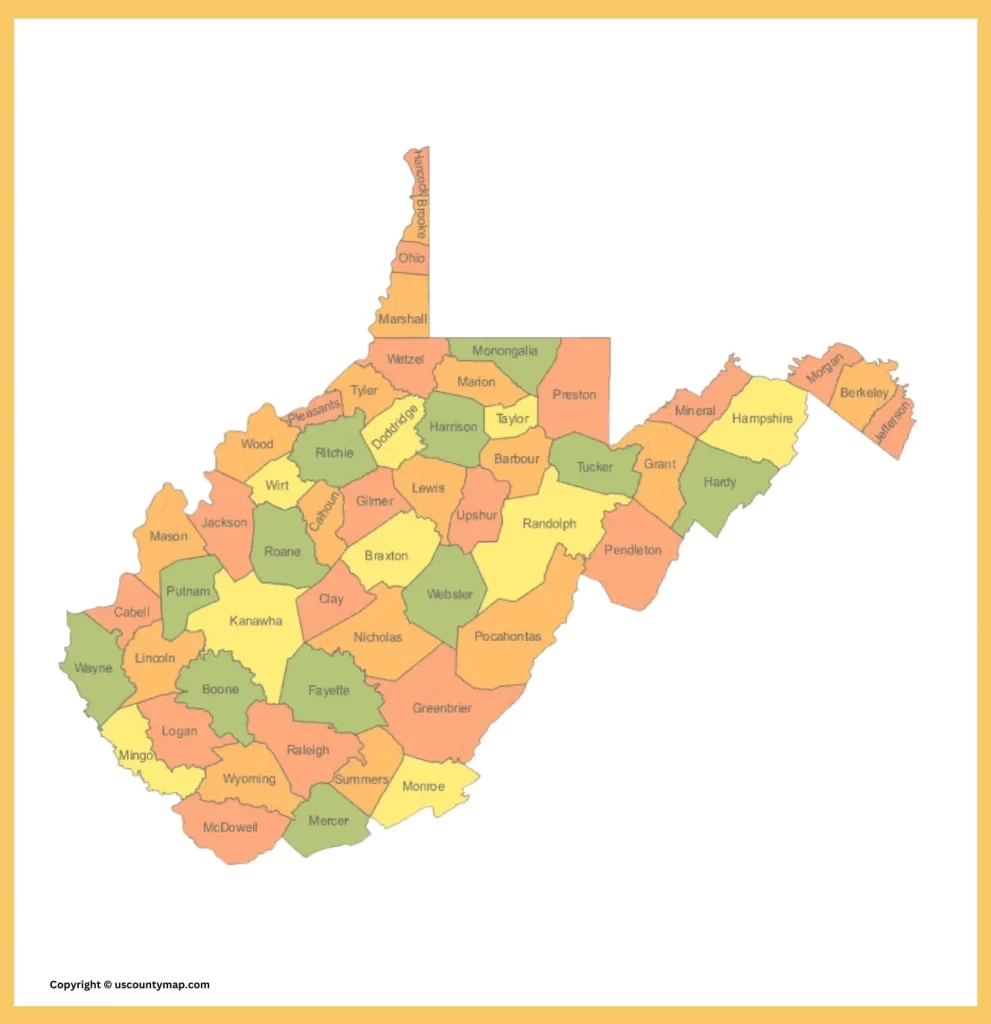 West Virginia County Map Map Of WV Counties And Cities 