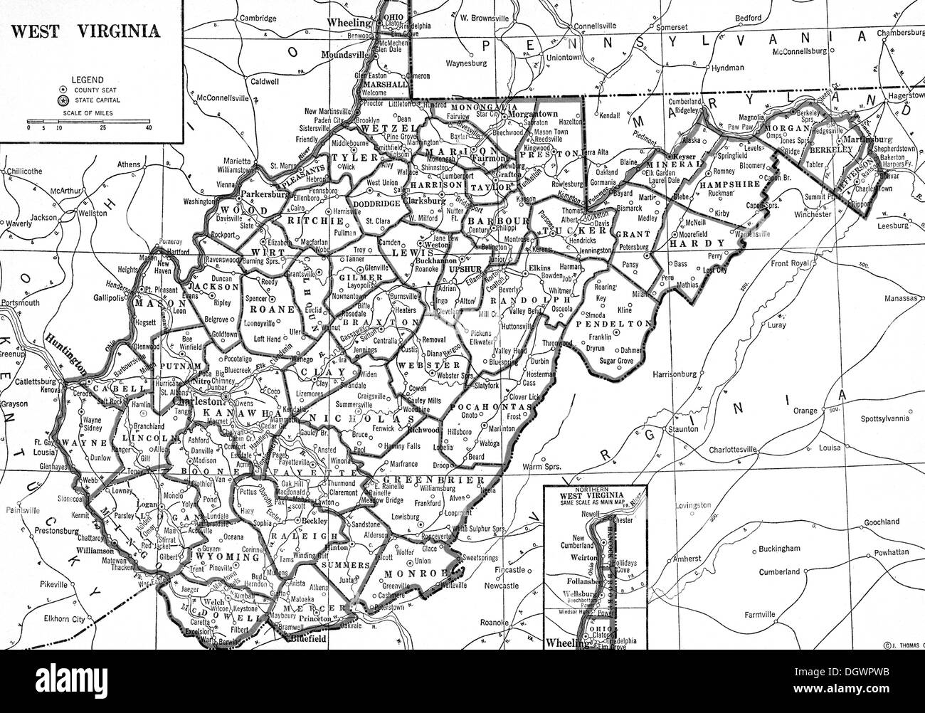 West Virginia Map Black And White Stock Photos U0026 Images Alamy