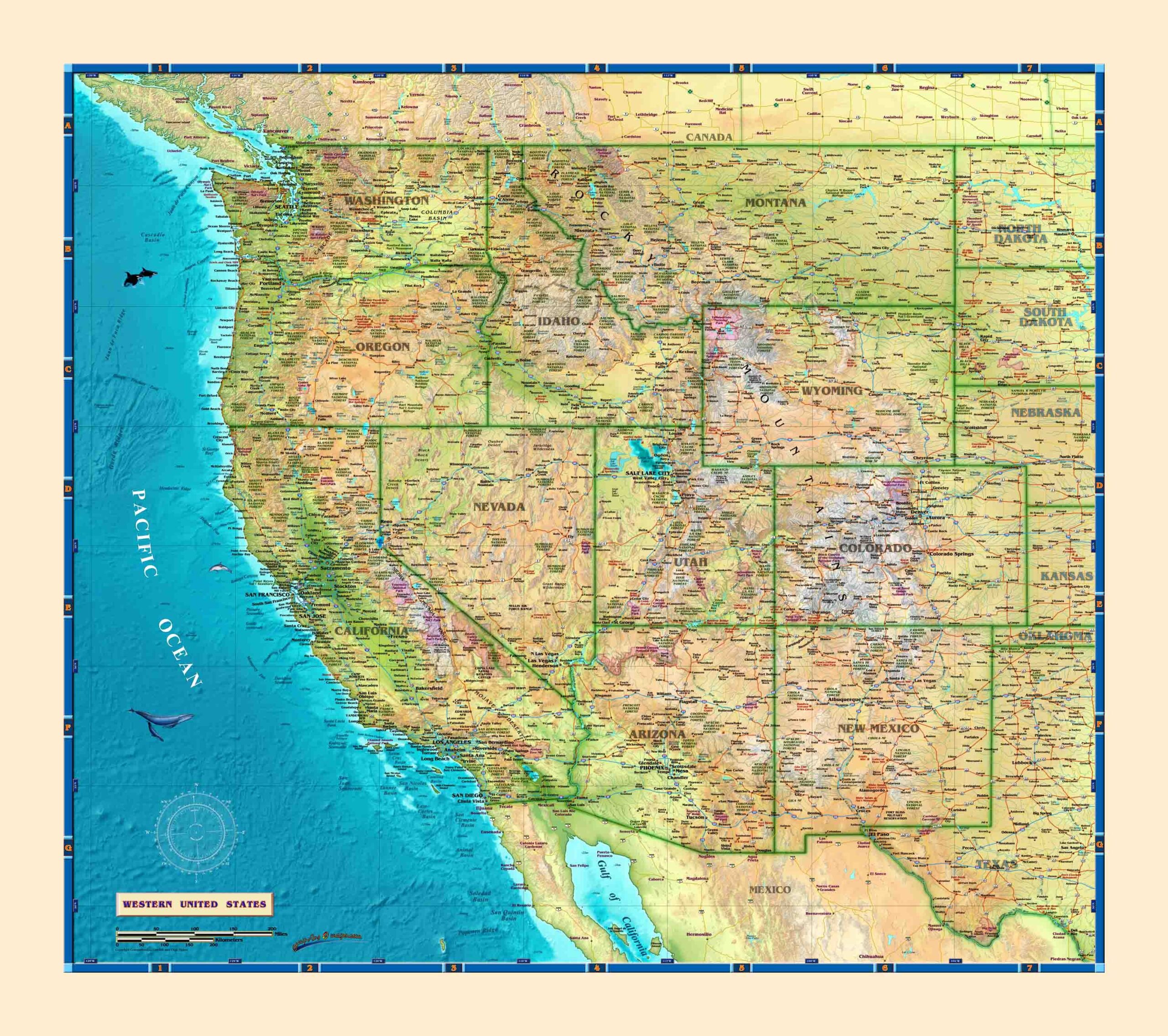 Western United States Wall Map By Compart