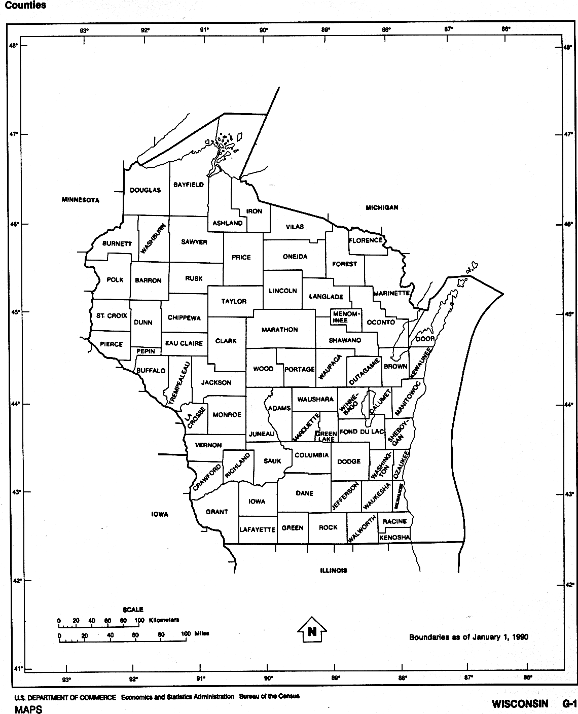 Wisconsin Free Map