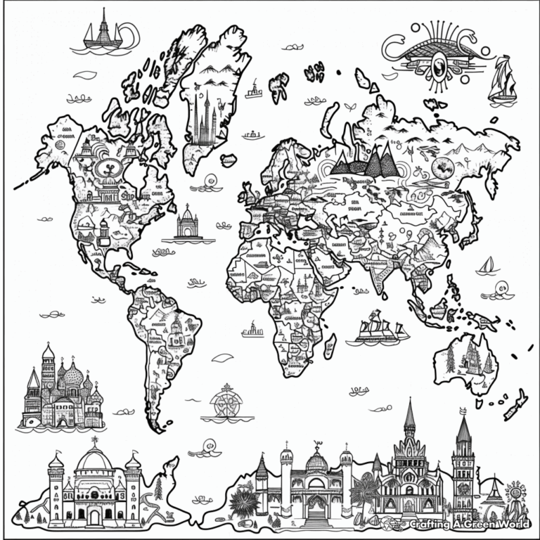 World Coloring Pages Free U0026 Printable 