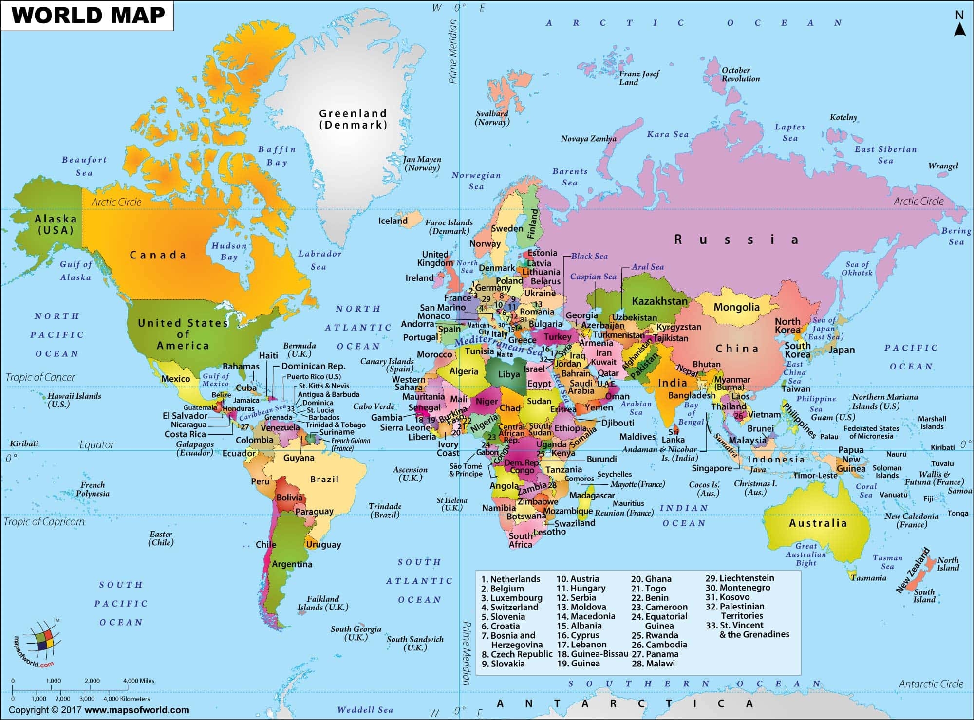Simple World Map Printable