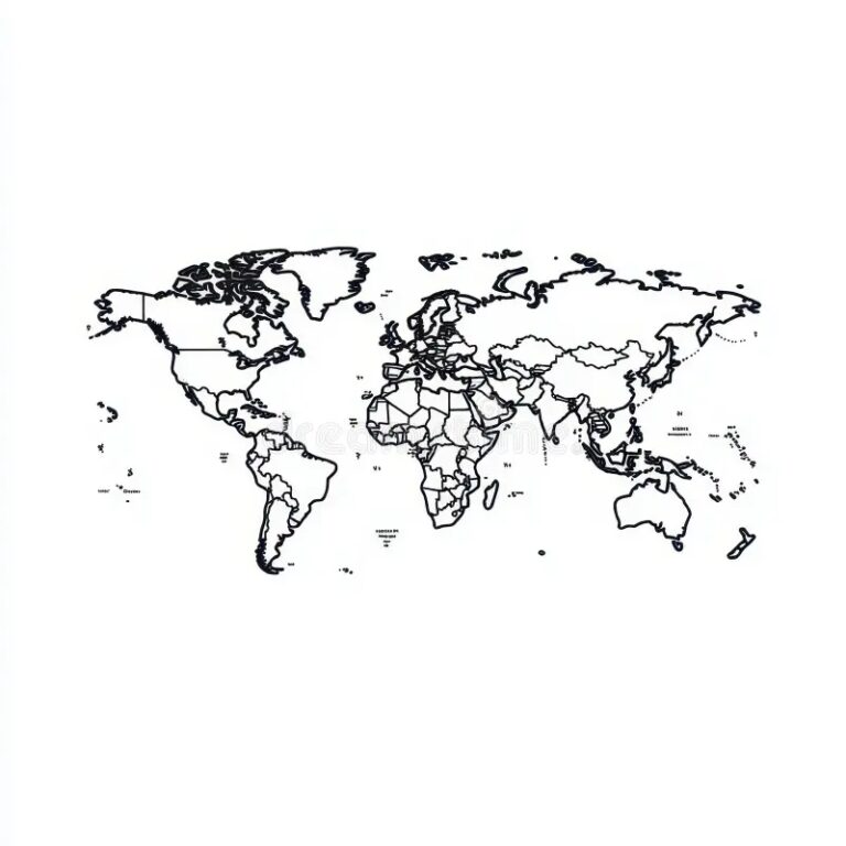 World Map Outline Stock Illustrations 368 187 World Map Outline 
